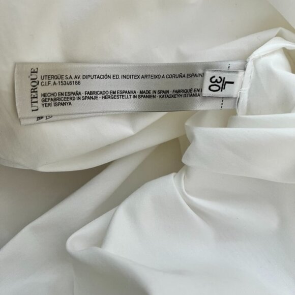 Uterque white ruffle front cotton blouse size L - Picture 6 of 6